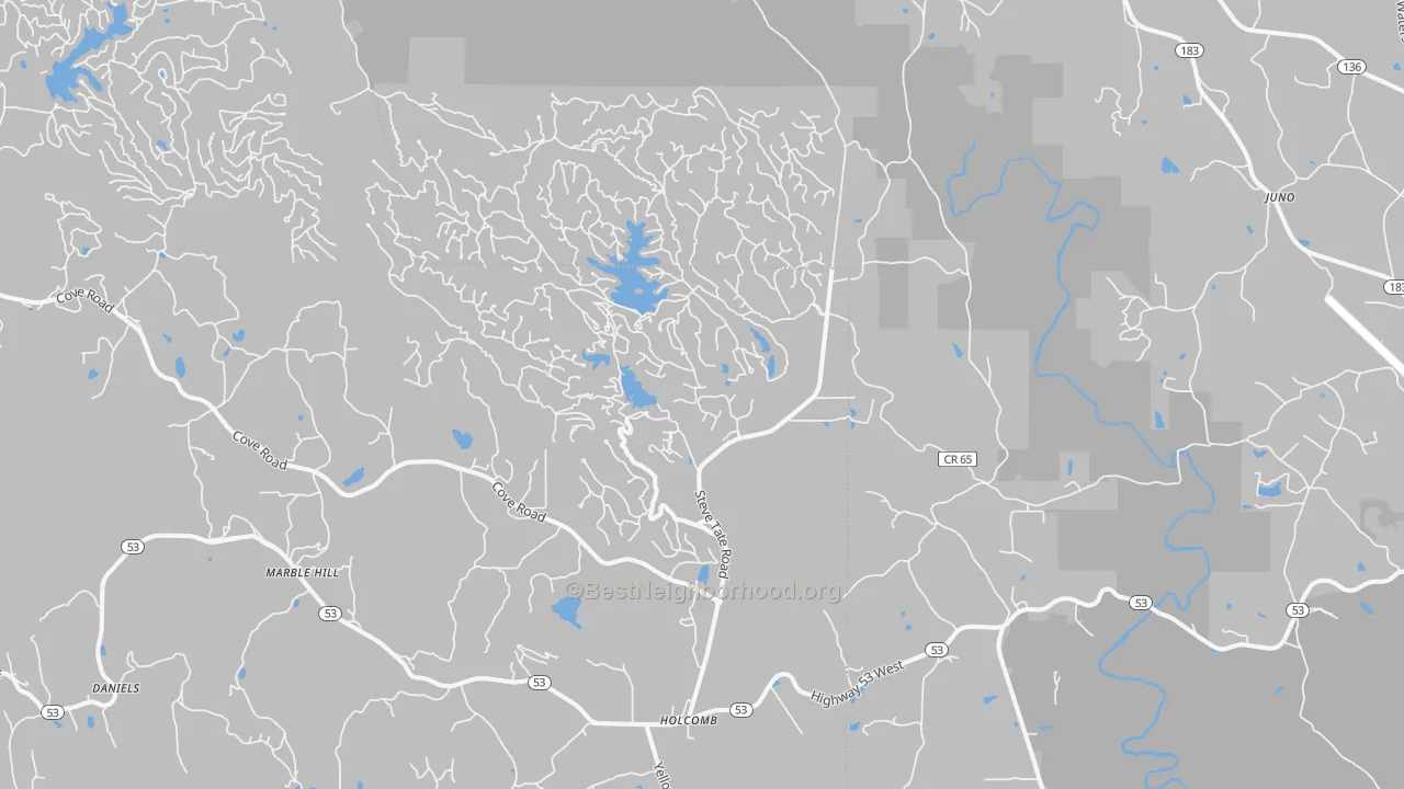 Transit Grade map of Marble Hill, GA