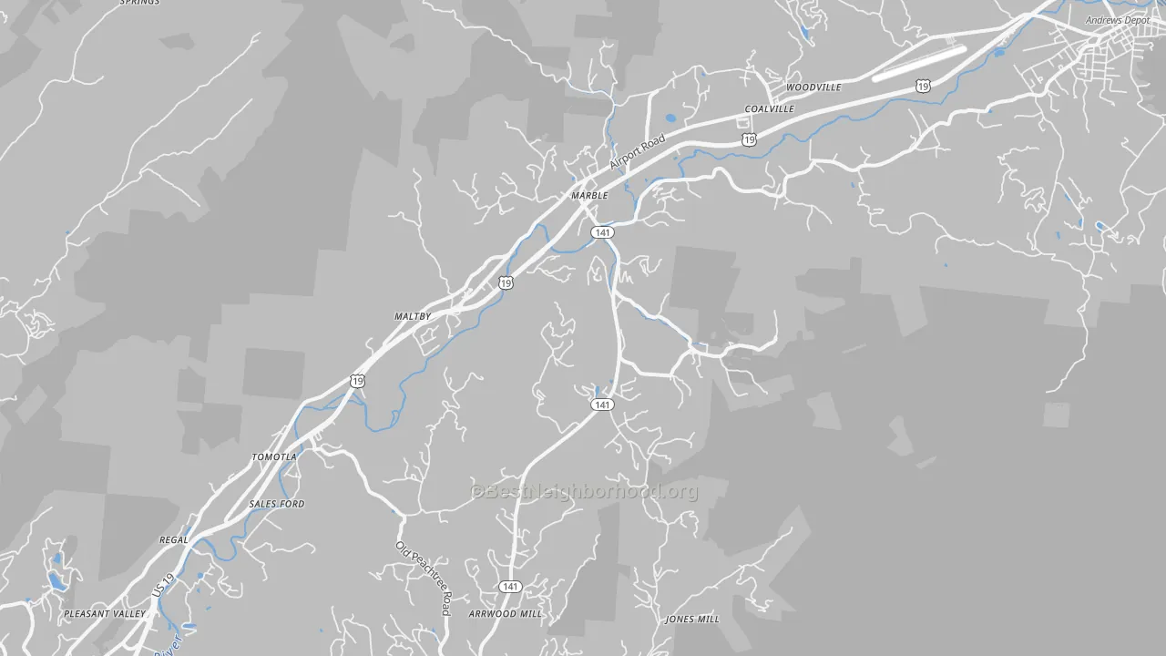 Transit Grade map of Marble, NC