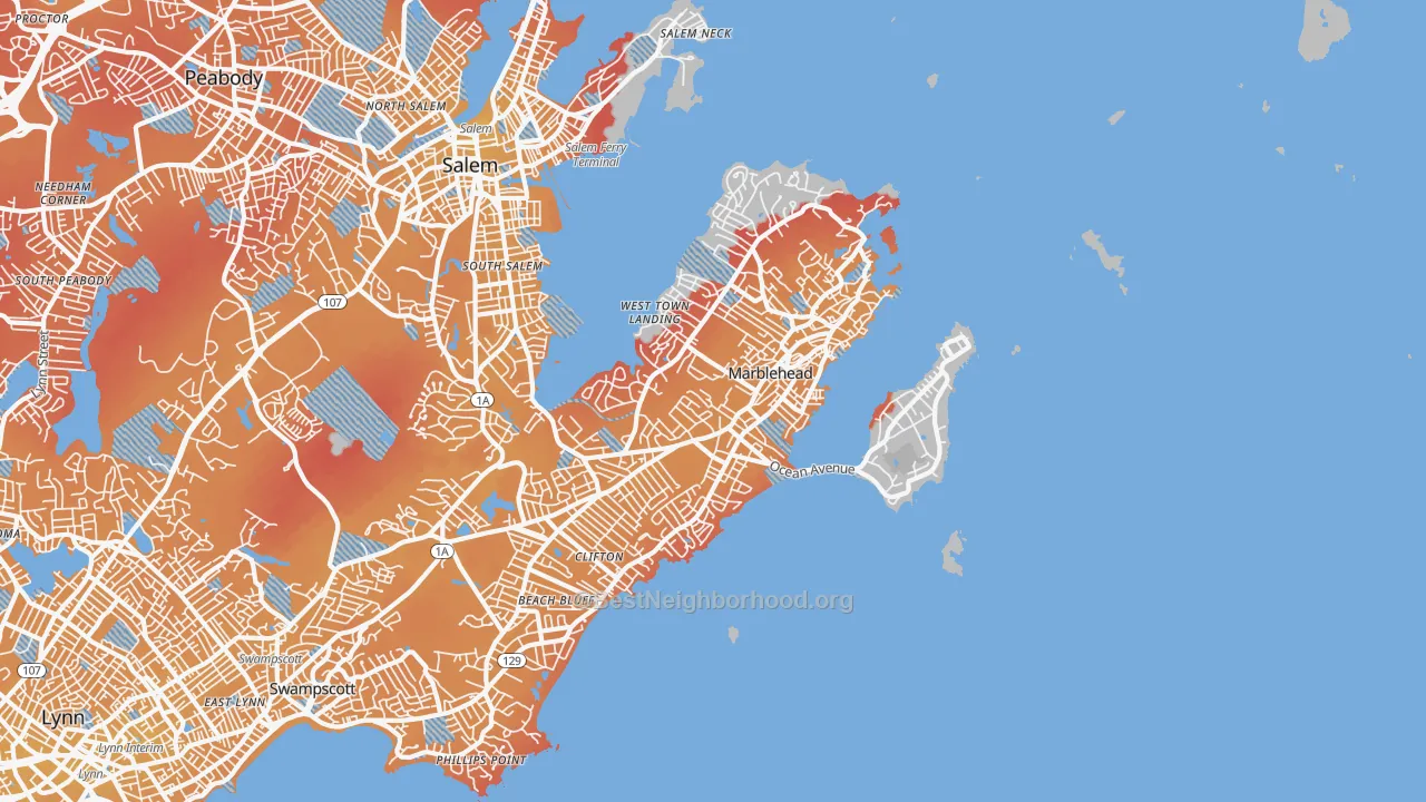 Transit Grade map of Marblehead, MA
