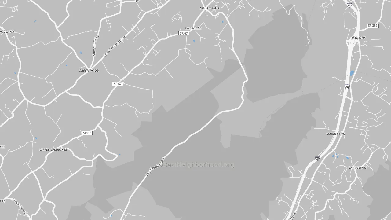 Transit Grade map of Marbleton, TN