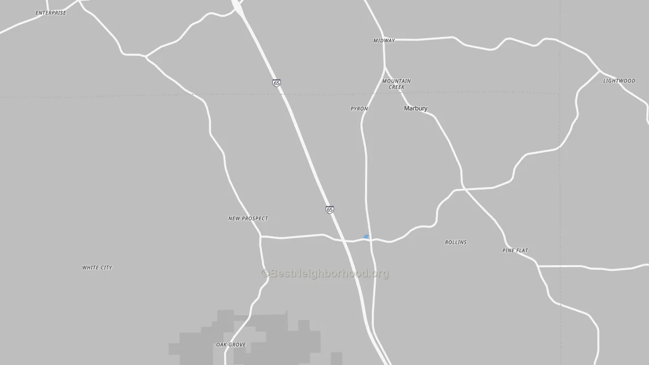 Transit Grade map of Marbury, AL