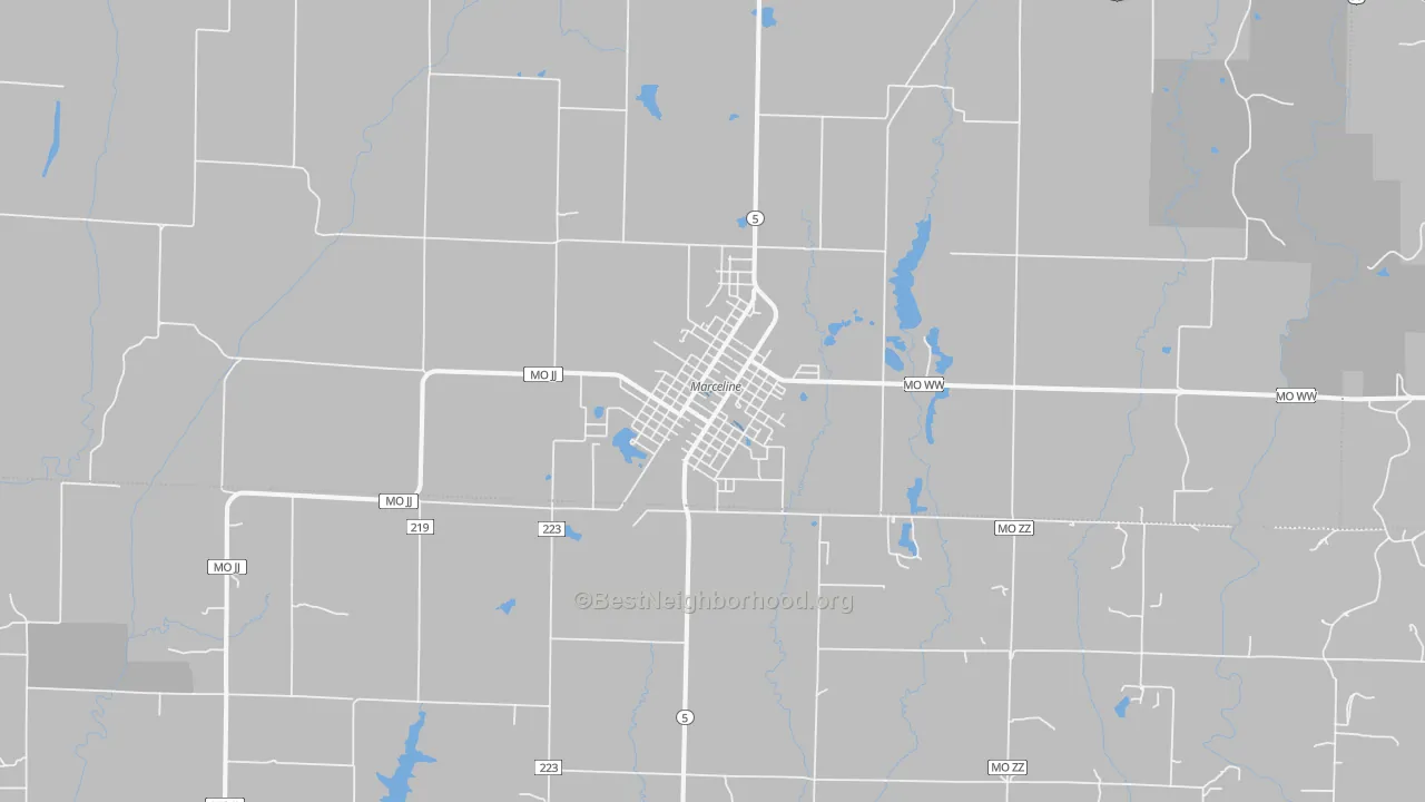 Transit Grade map of Marceline, MO