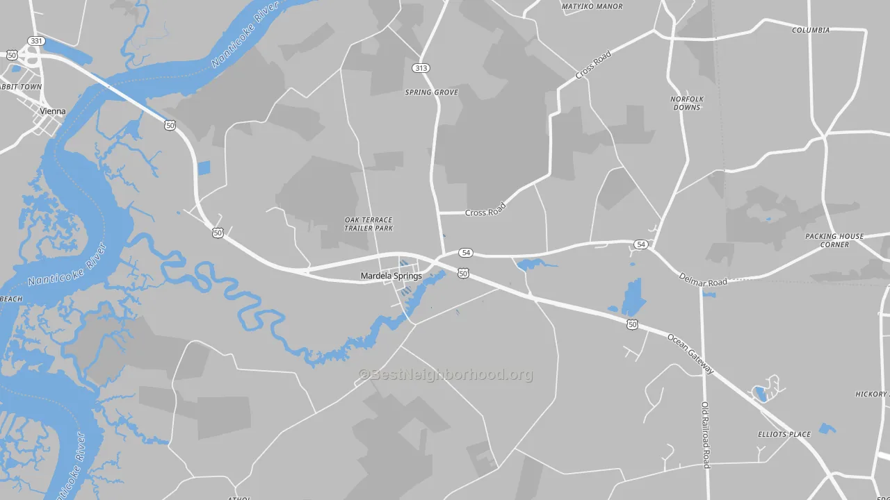 Transit Grade map of Mardela Springs, MD