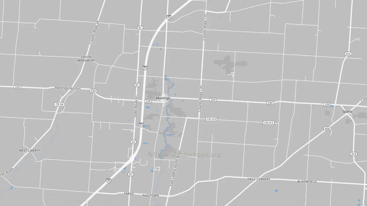 Transit Grade map of Marengo, OH