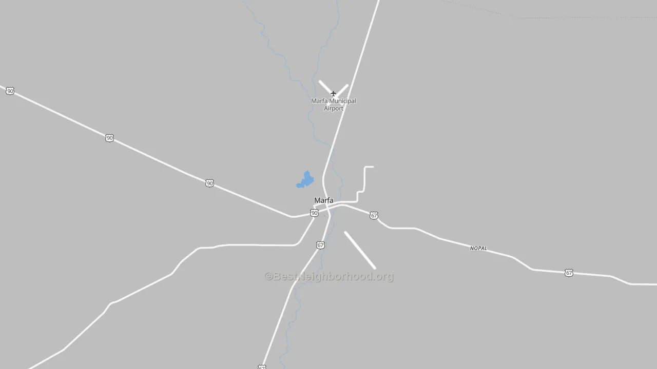 Transit Grade map of Marfa, TX