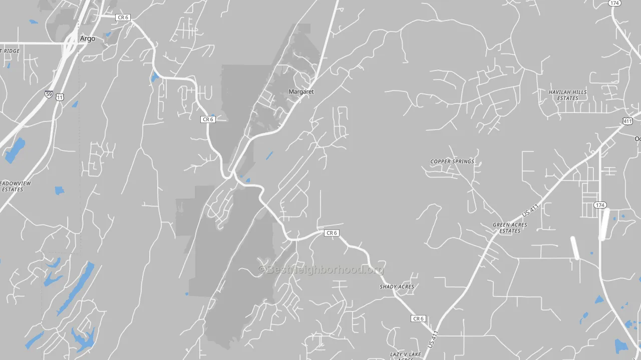 Transit Grade map of Margaret, AL