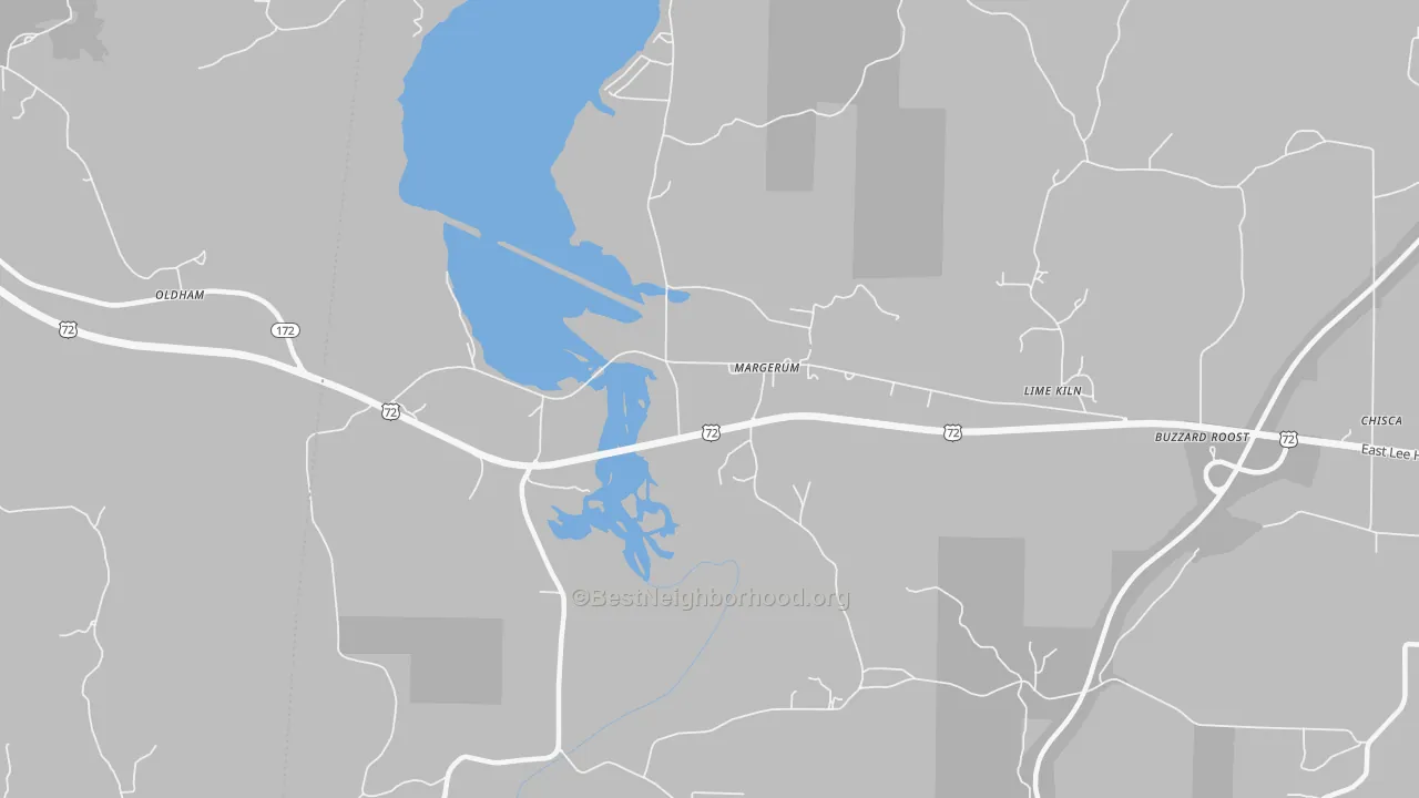 Transit Grade map of Margerum, AL
