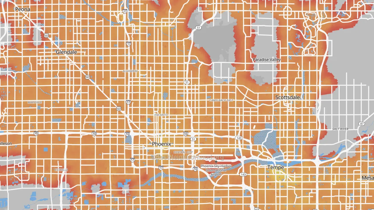 Transit Grade map of Maricopa County, AZ