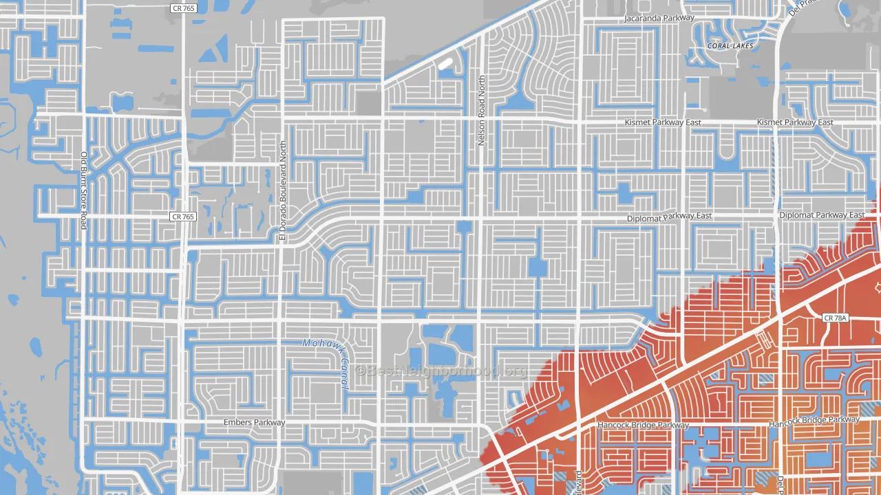Transit Grade map of Mariner, Cape Coral, FL