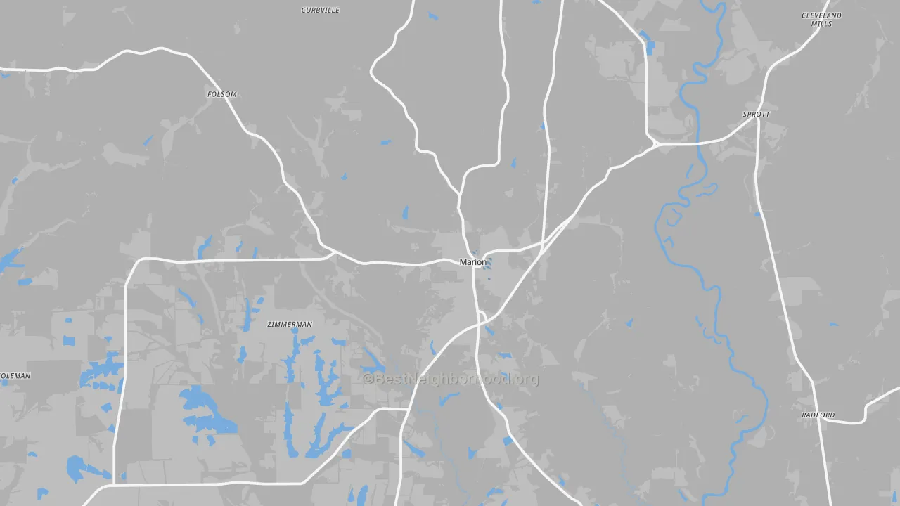 Transit Grade map of Marion, AL