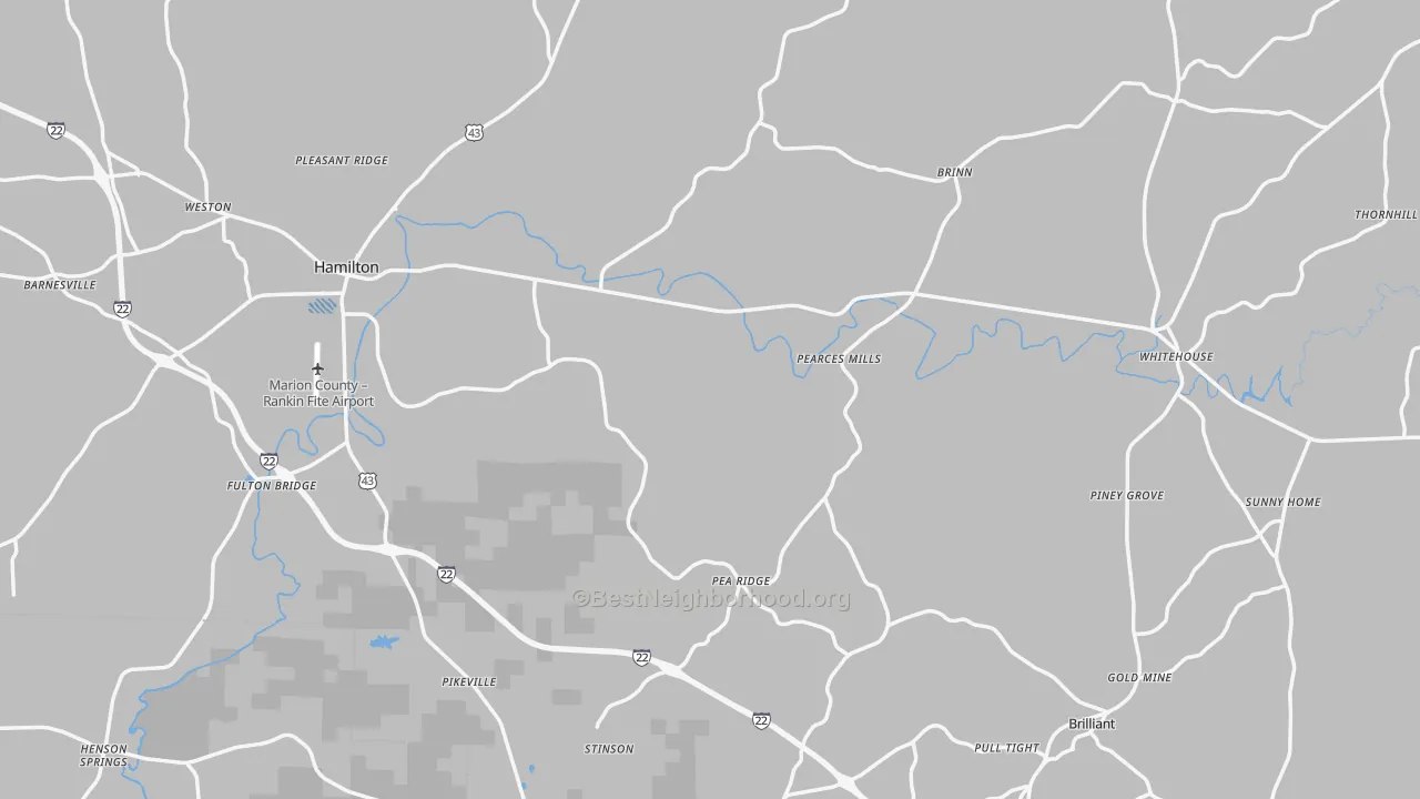 Transit Grade map of Marion County, AL