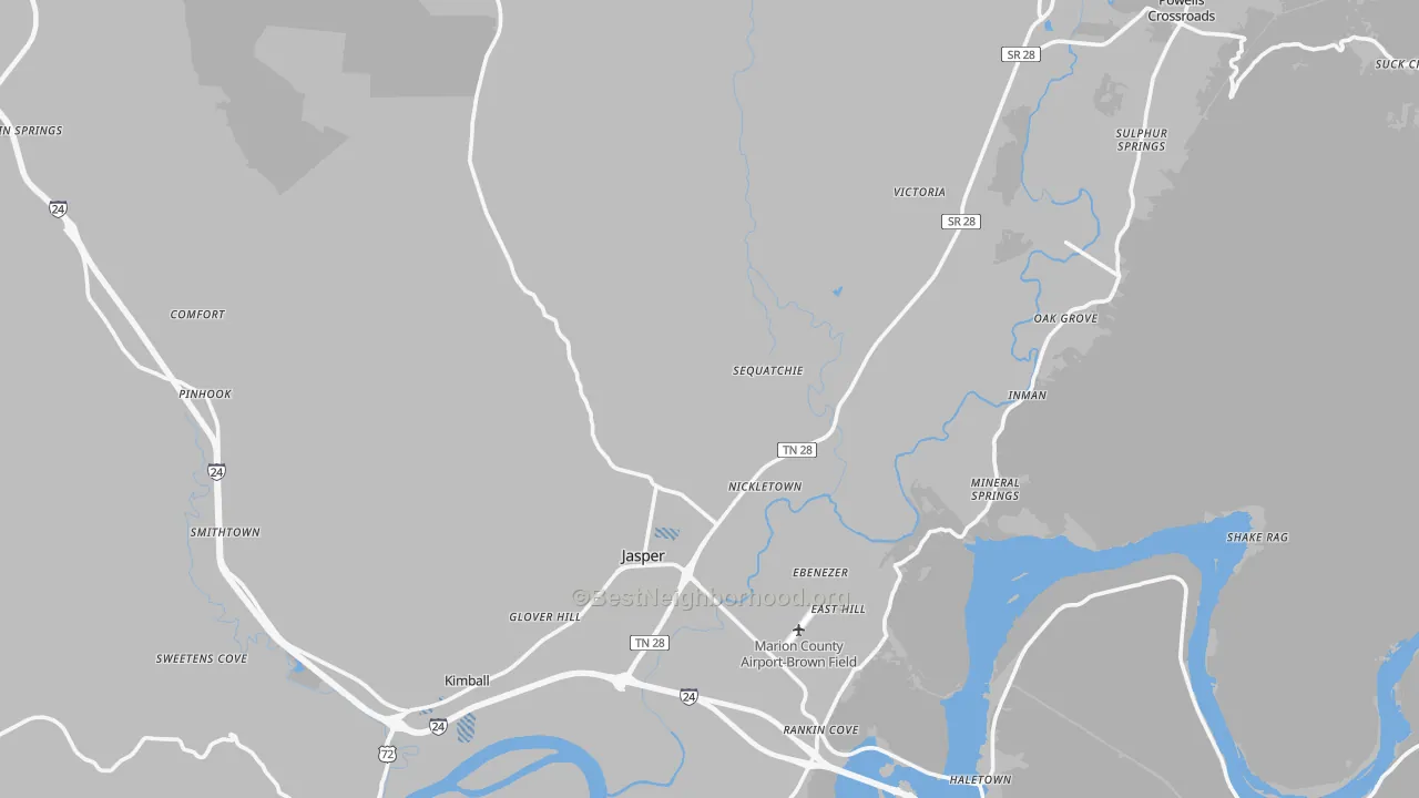 Transit Grade map of Marion County, TN