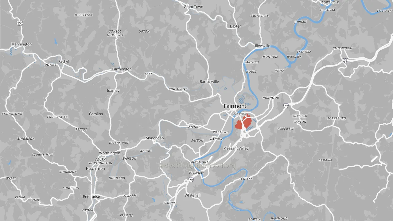 Transit Grade map of Marion County, WV