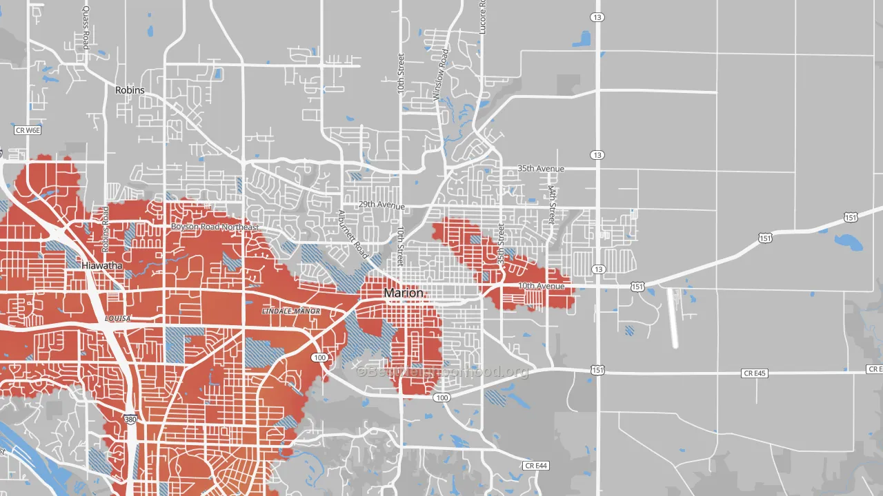 Transit Grade map of Marion, IA