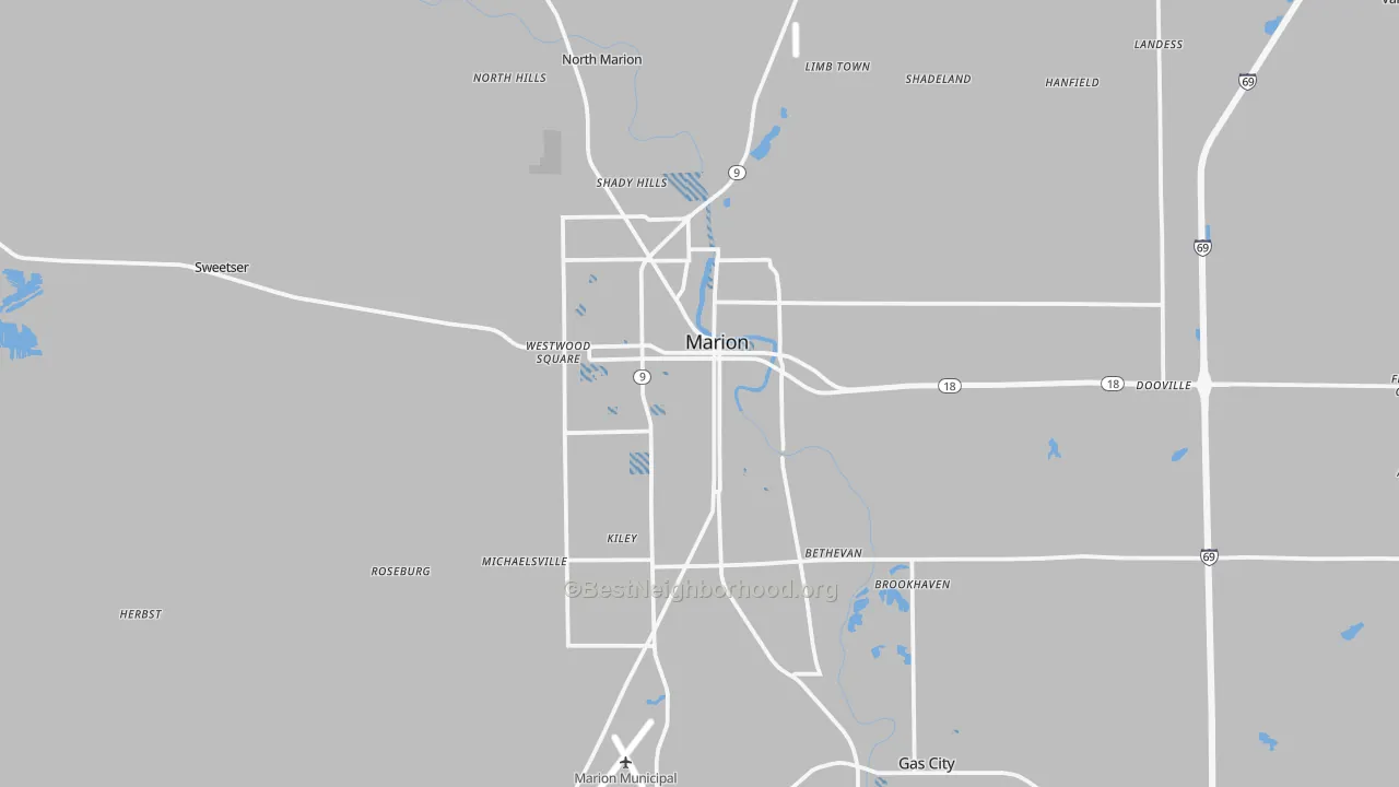 Transit Grade map of Marion, IN