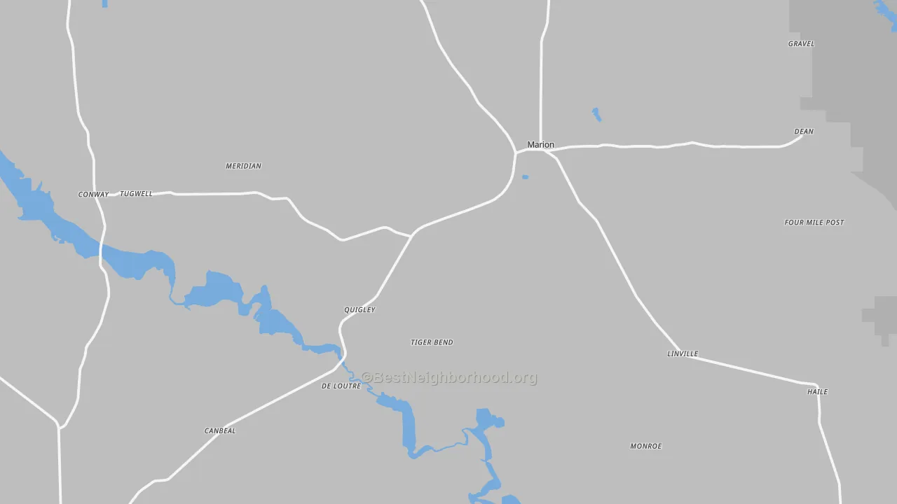 Transit Grade map of Marion, LA