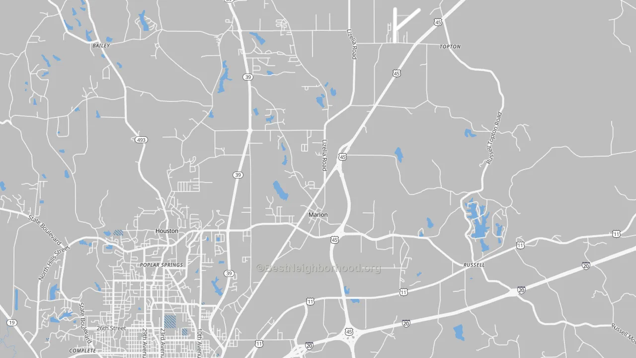 Transit Grade map of Marion, MS