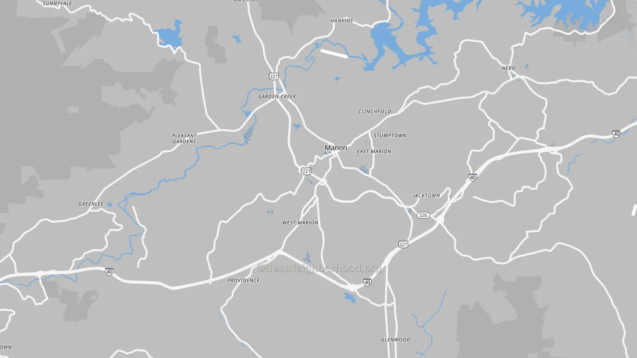 Transit Grade map of Marion, NC