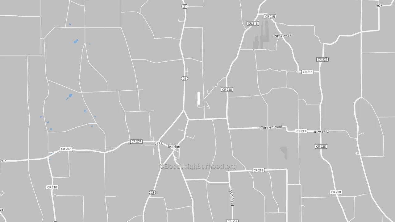 Transit Grade map of Marion, NY