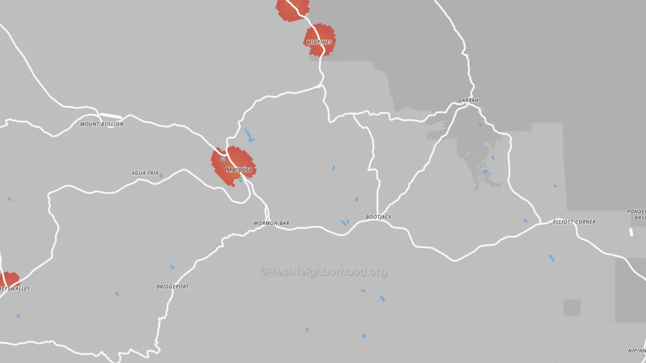 Transit Grade map of Mariposa, CA