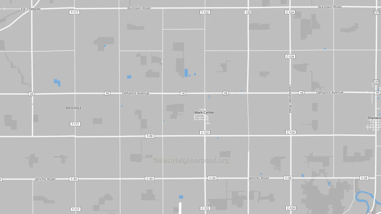 Transit Grade map of Mark Center, OH