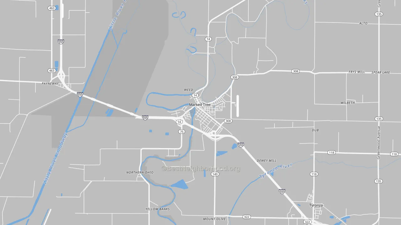 Transit Grade map of Marked Tree, AR