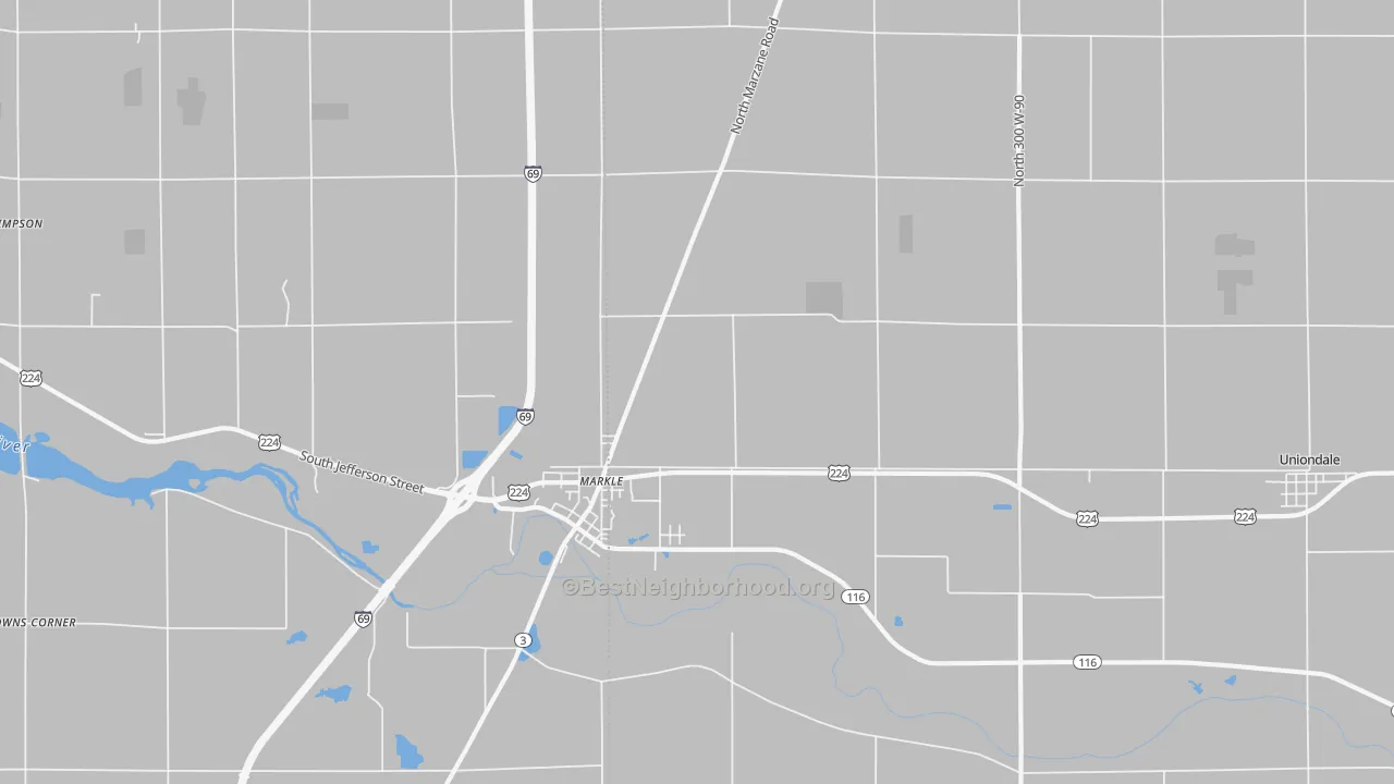 Transit Grade map of Markle, IN