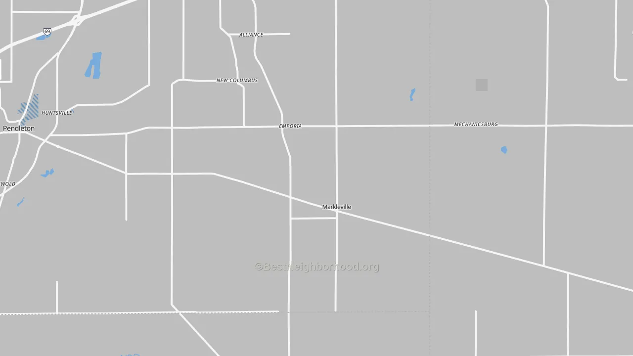 Transit Grade map of Markleville, IN