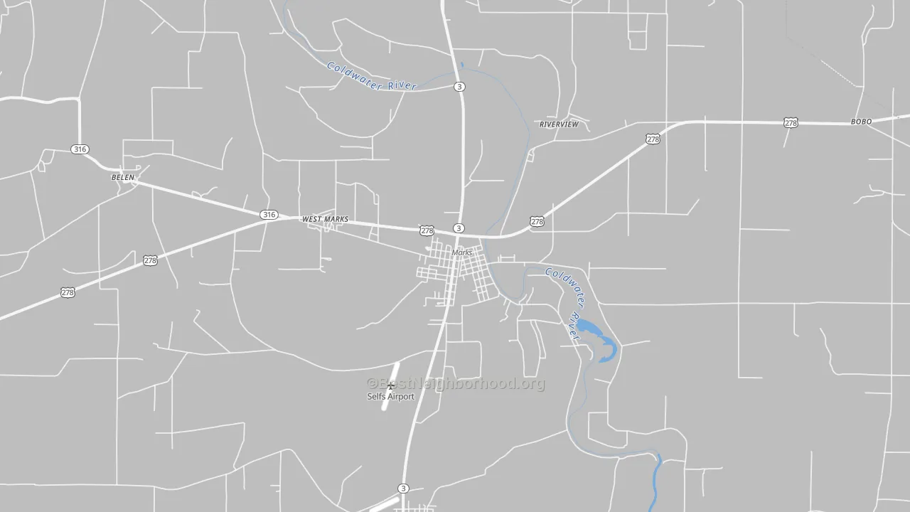 Transit Grade map of Marks, MS