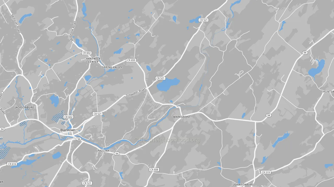 Transit Grade map of Marksboro, NJ