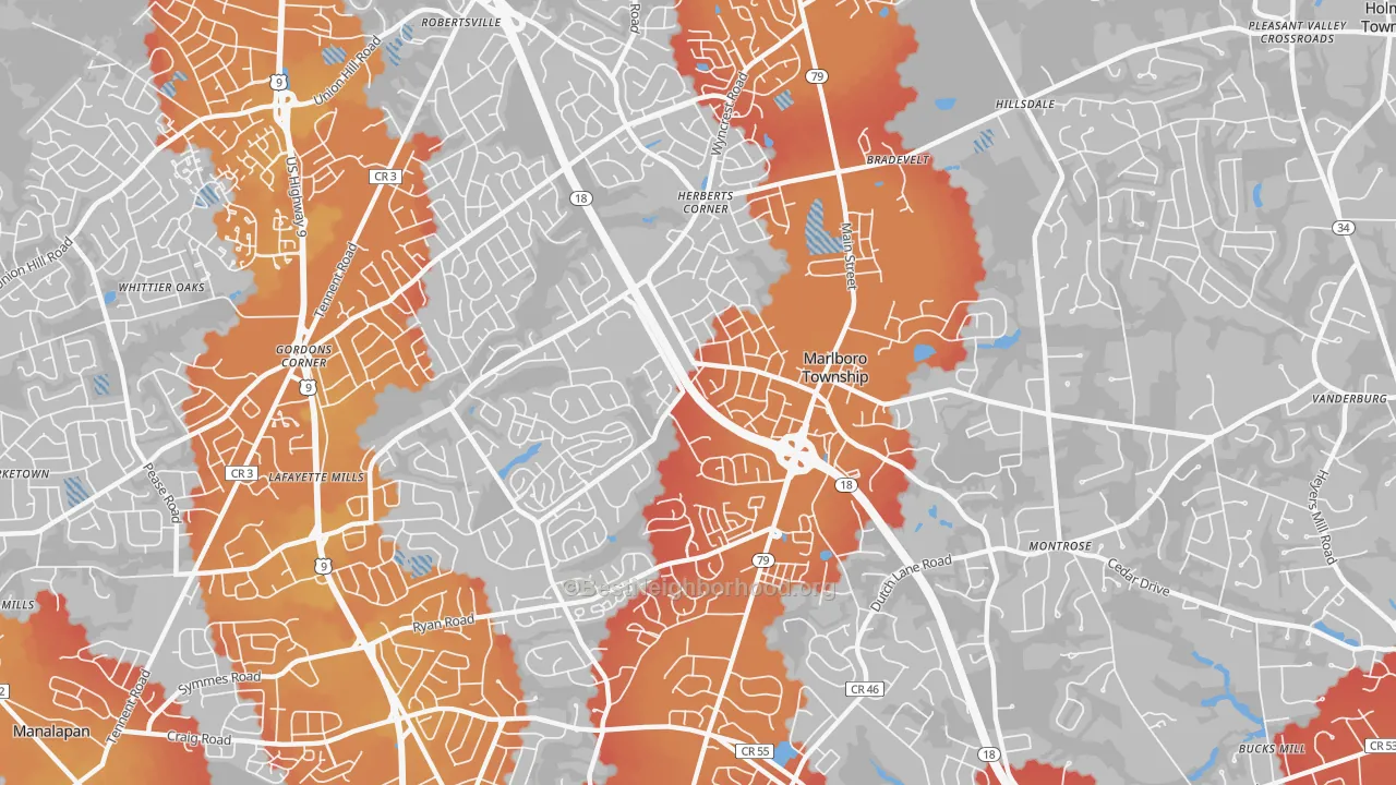 Transit Grade map of Marlboro, NJ