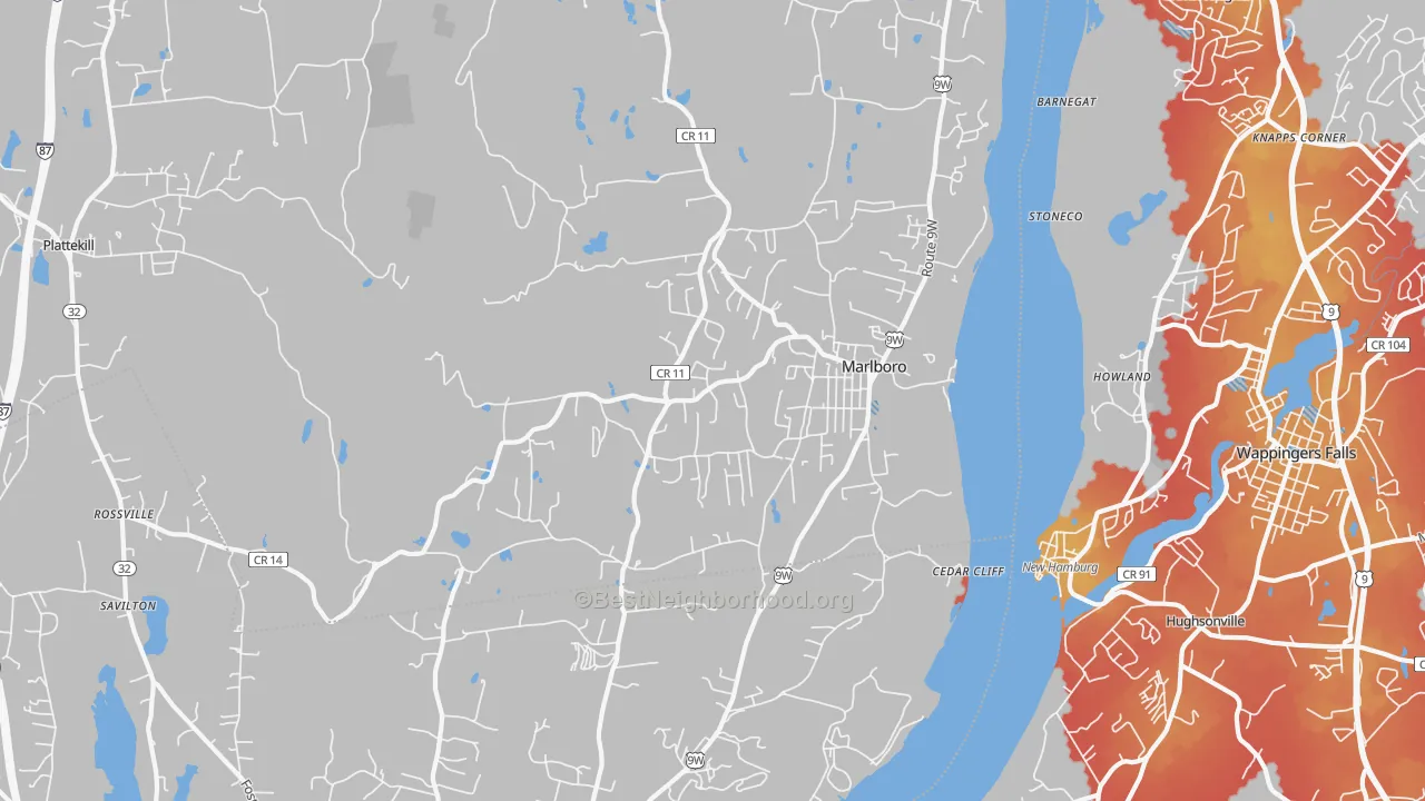 Transit Grade map of Marlboro, NY