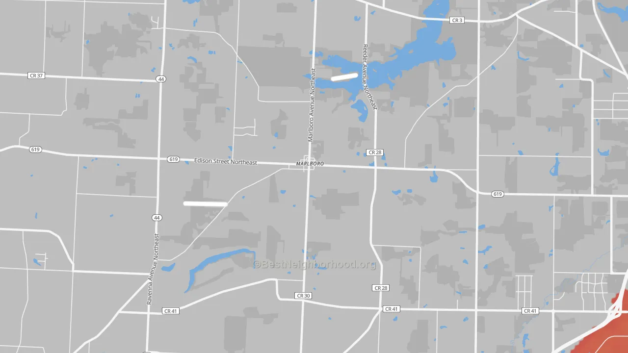 Transit Grade map of Marlboro, OH