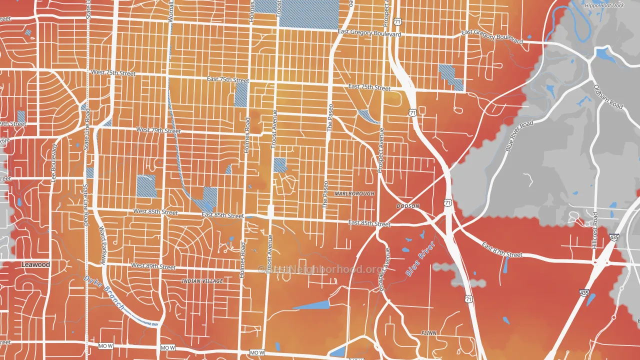 Transit Grade map of Marlborough Heights-Marlborough Pride, Kansas City, MO