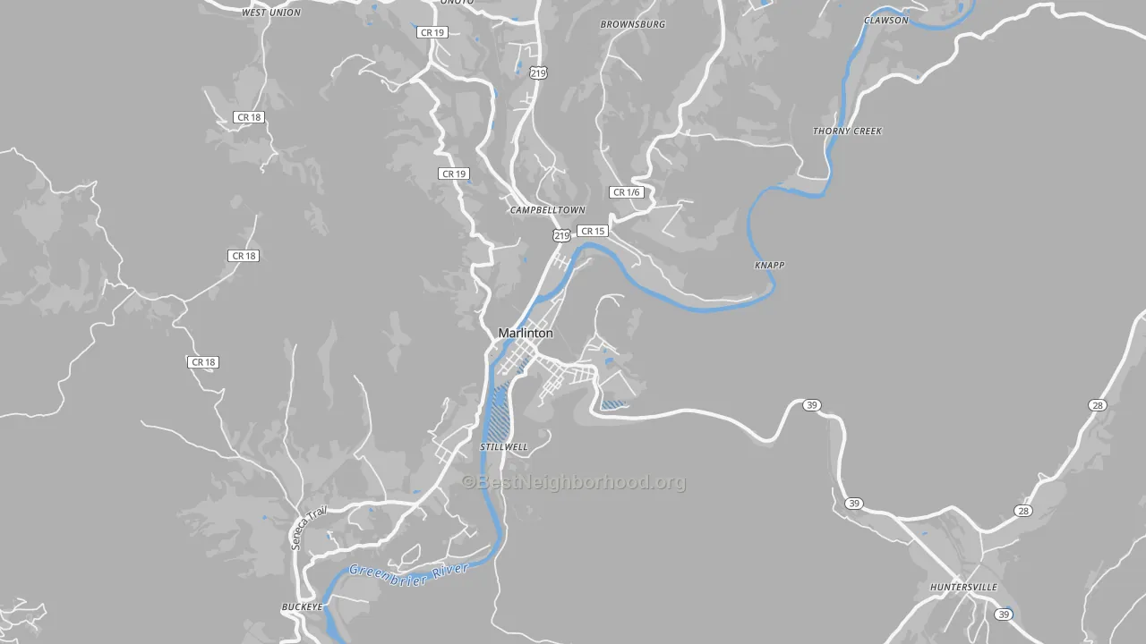 Transit Grade map of Marlinton, WV