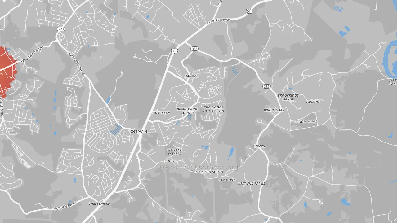 Transit Grade map of Marlton, MD