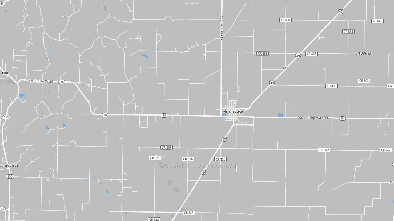 Transit Grade map of Marmaduke, AR