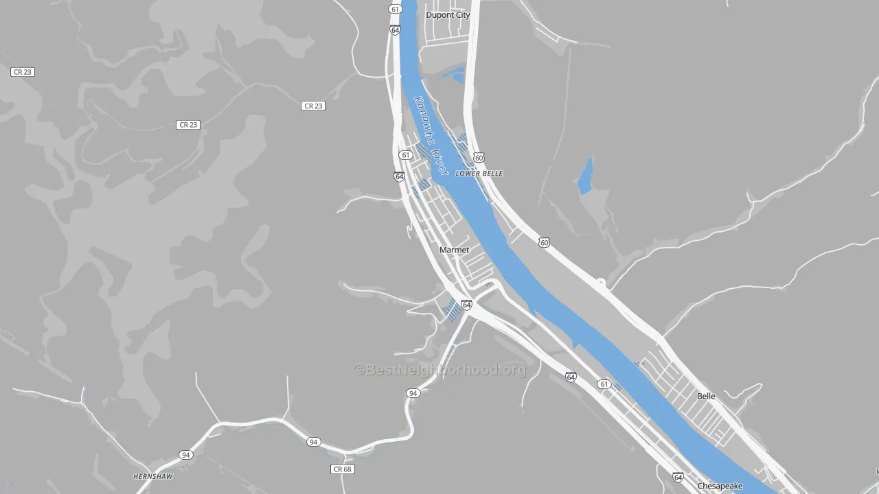 Transit Grade map of Marmet, WV