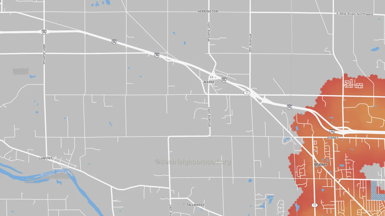 Transit Grade map of Marne, MI