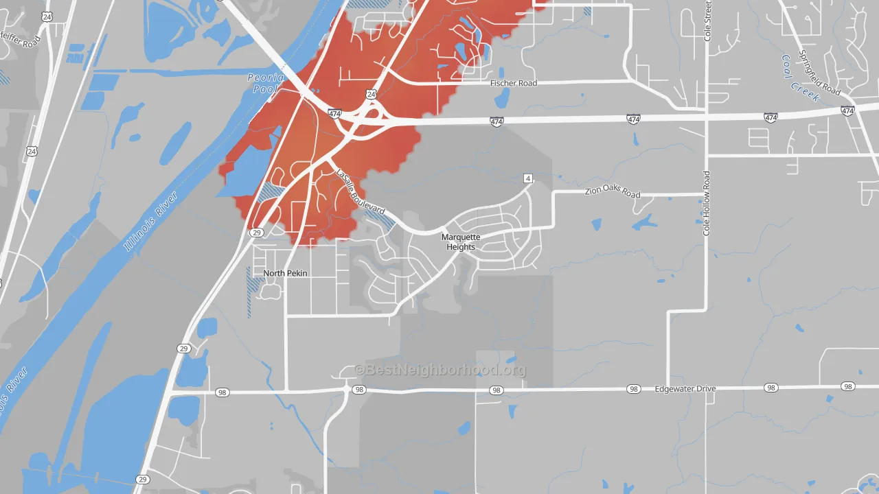 Transit Grade map of Marquette Heights, IL