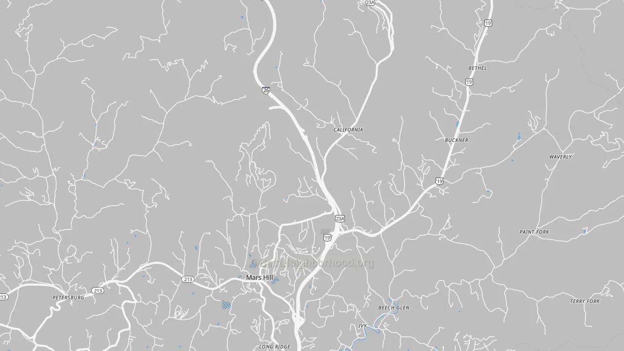Transit Grade map of Mars Hill, NC