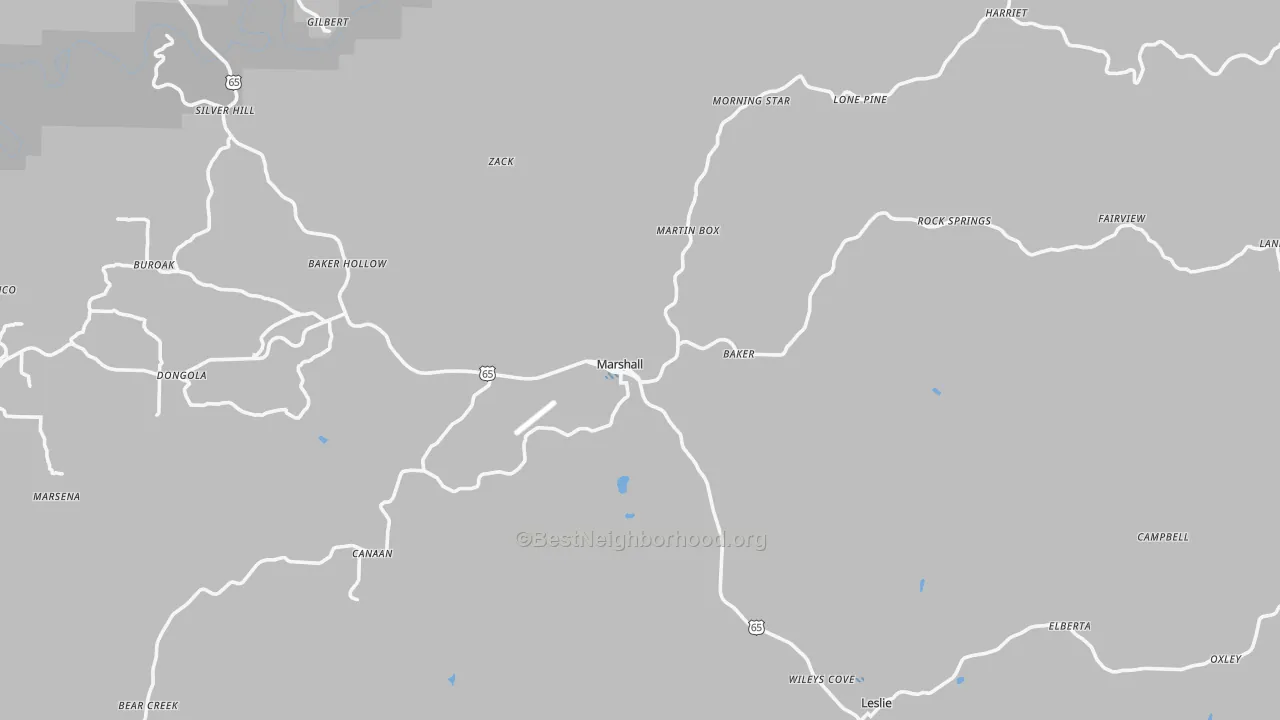 Transit Grade map of Marshall, AR