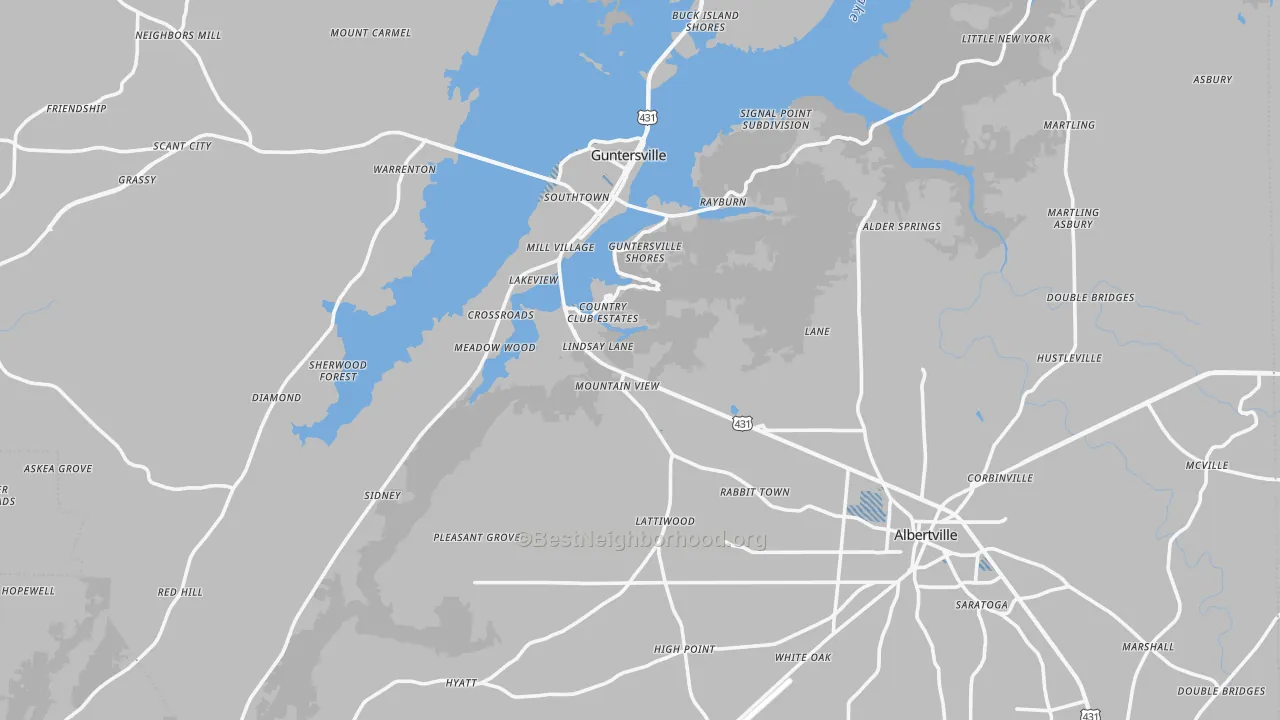 Transit Grade map of Marshall County, AL