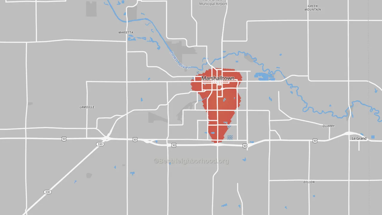 Transit Grade map of Marshall County, IA