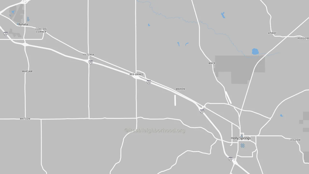 Transit Grade map of Marshall County, MS