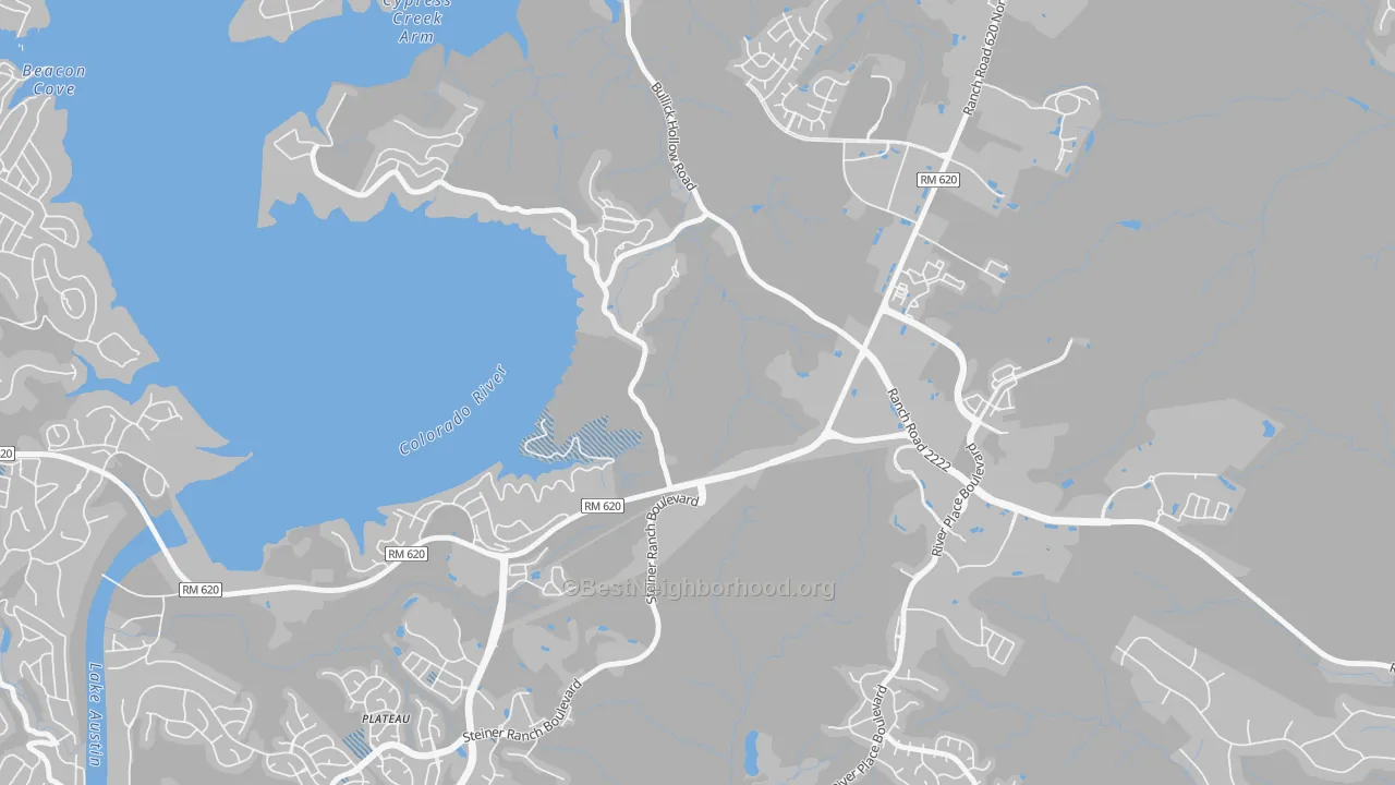 Transit Grade map of Marshall Ford, TX