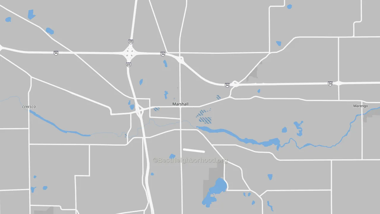 Transit Grade map of Marshall, MI