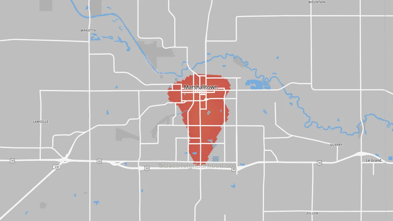 Transit Grade map of Marshalltown, IA