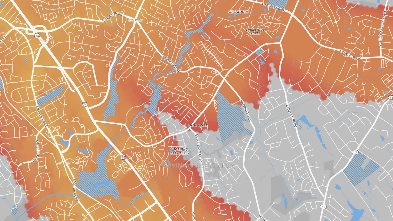 Transit Grade map of Marshbrooke, Matthews, NC