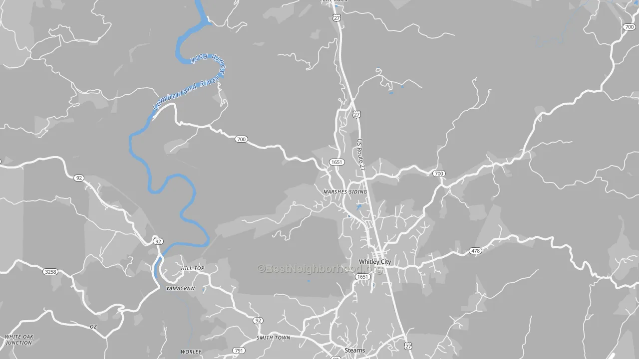 Transit Grade map of Marshes Siding, KY